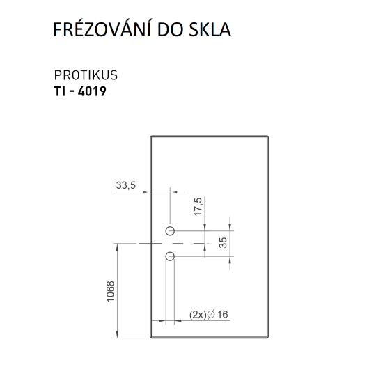 TI - Protikus pro zámek na sklo 4019 | BS - Černá matná (153)