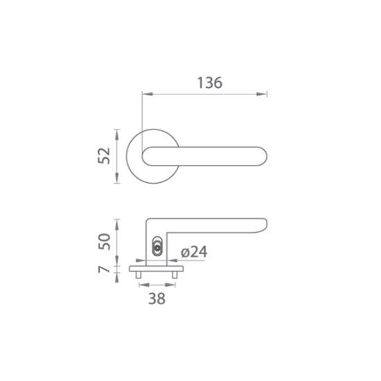 TI - ROUND - R 7S 3957 s uzamykáním, 38-45 mm | OCS - Chrom broušený (96)