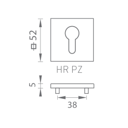 TI - ROZETA - HR 5SQ T1 | OC - ​​Chrom lesklý (03)