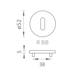 TI - ROZETA - R 5S | BS PVD - Černá matná PVD (155)