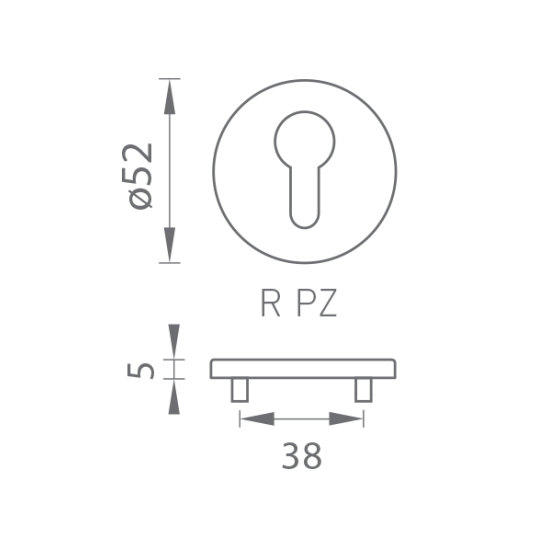 TI - ROZETA - R 5S | BS PVD - Černá matná PVD (155)