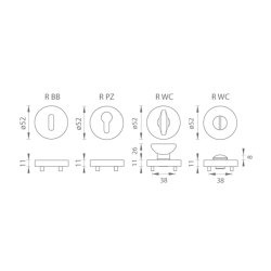 TI - ROZETA - R | OBA - Antik bronz (46)