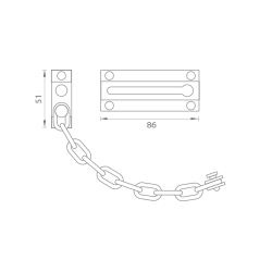 TI - Řetízek na dveře - 650 | ONS - Nikl broušený (36)