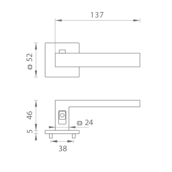 TI - SQUARE - HR 7S 4275 s uzamykáním, 38-45 mm | OLM - Zlatá matná (208)