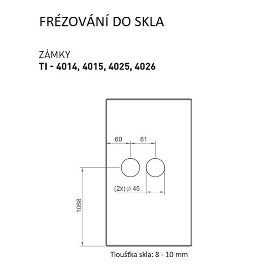 TI - ZÁMEK na sklo s klikou SONIA 4014 - bez otvoru | WS - Bílá matná (152)