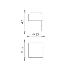 TI - Zarážka dveří hranatá - 2261 | BN - Broušená nerez (16)