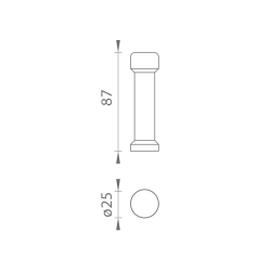 TI - Zarážka dveří na stěnu - 2215 | BN - Broušená nerez (16)