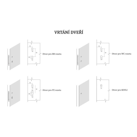 VM - PUNTO - WC klíč | WS - Bílá matná (49)
