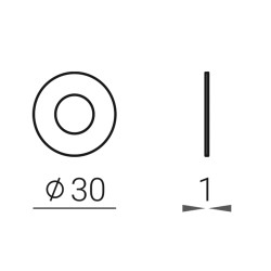 VM - ROZETA - R - POD KLIKU 30mm | WS - Bílá matná (49)