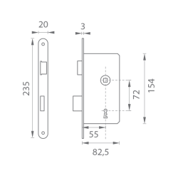 VR - Zámek na dveře 72 BB - 035/186 | NP - Nikl perla