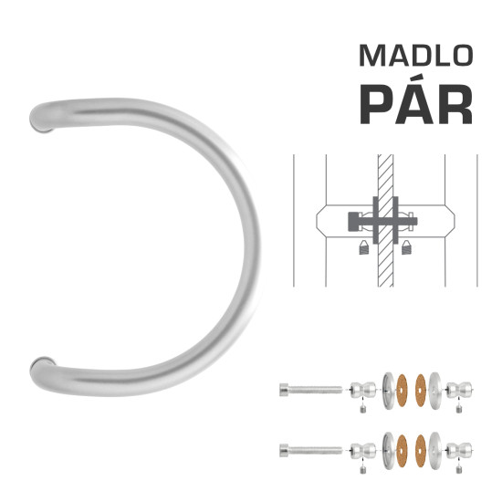 WA - MADLO M1 WA/A-S-SKLO pár | BN - Broušená nerez