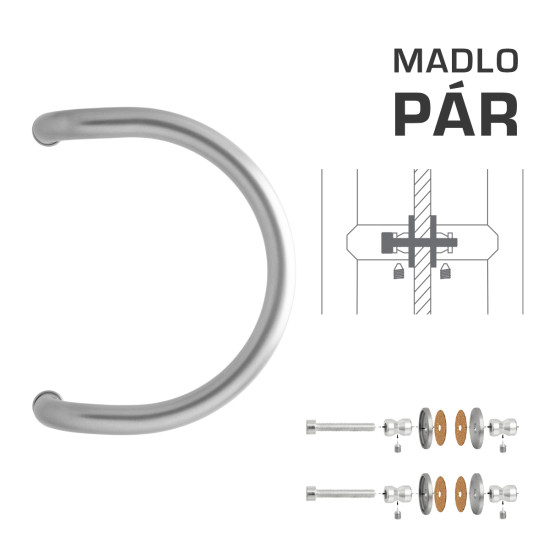 WA - MADLO M1 WA/A-S-SKLO pár | Stříbrná (RAL 9006)