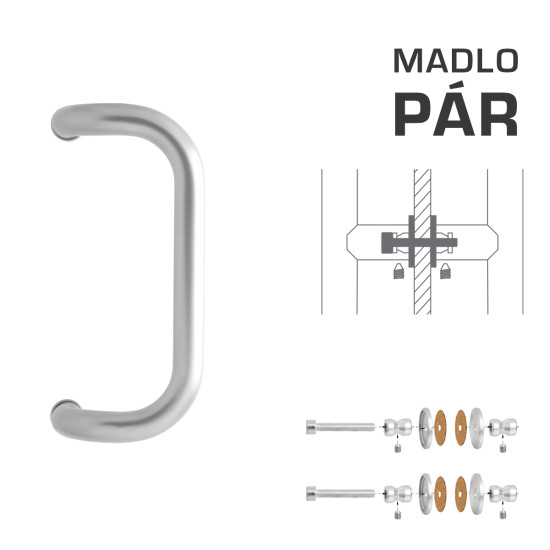 WA - MADLO M2 WA/A-S-SKLO pár | BN - Broušená nerez