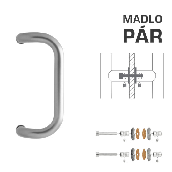 WA - MADLO M2 WA/A-S-SKLO pár | Stříbrná (RAL 9006)