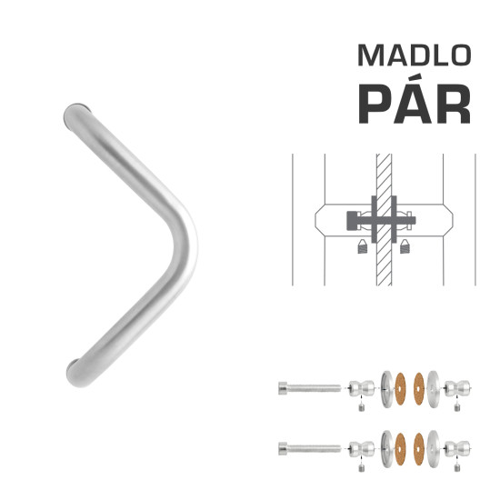 WA - MADLO M6 WA/A-S-SKLO pár | BN - Broušená nerez