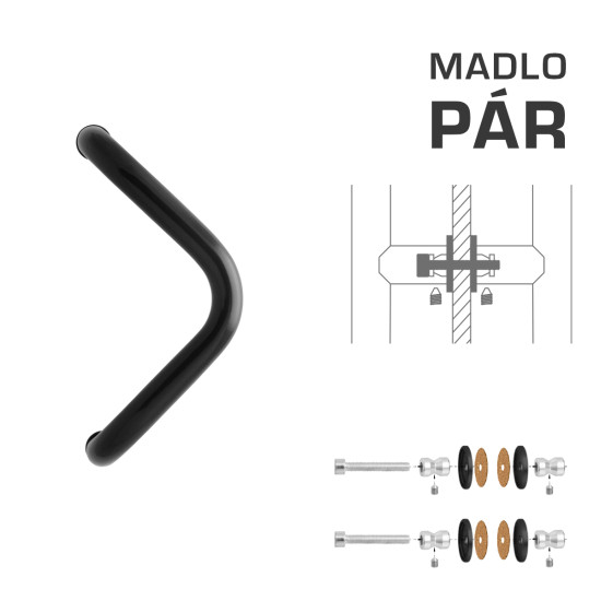 WA - MADLO M6 WA/A-S-SKLO pár | Černá (RAL 9005)