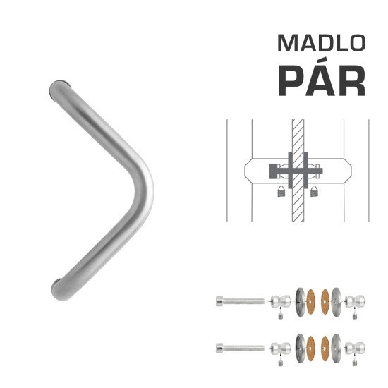 WA - MADLO M6 WA/A-S-SKLO pár | Stříbrná (RAL 9006)